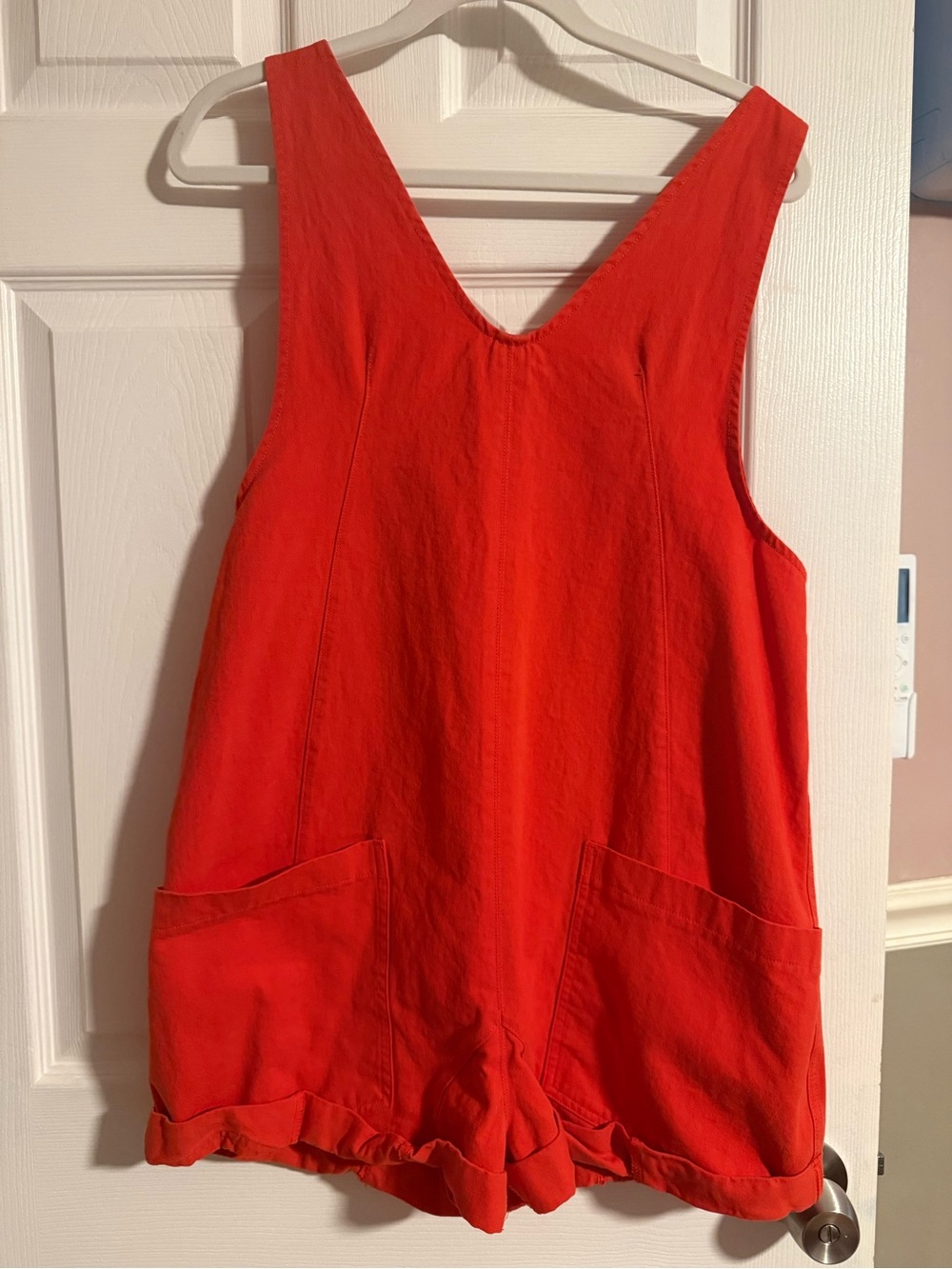 Source Unknown Bright Orange Sleeveless Romper